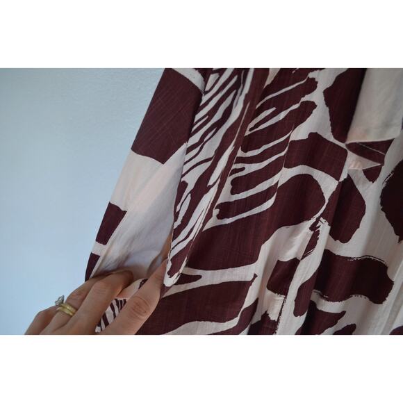 Anthropologie The Cassandra Maxi Dress Zebra Print Ruffled Hem Brown Motif 3X - Picture 9 of 9